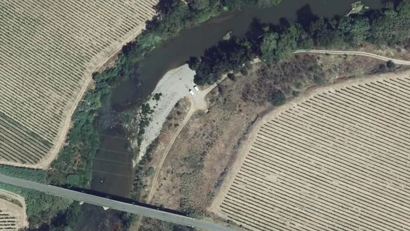 Vue aérienne : Baignade de l'Aude