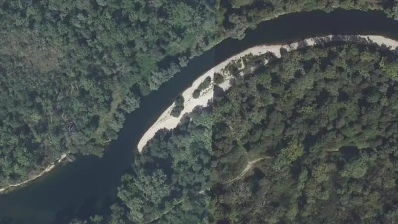 Vue aérienne : Plage de la Loue