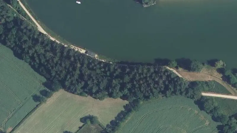 Vue aérienne : Plan d'eau de Cherveux