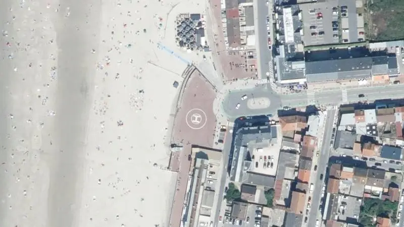 Vue aérienne : Plage Surveillee de Fort-Mahon