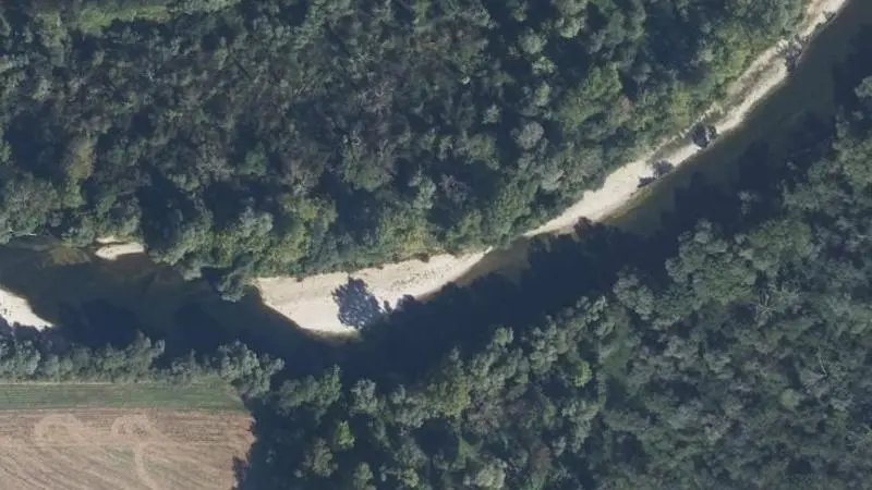 Vue aérienne : Plage de la Loue
