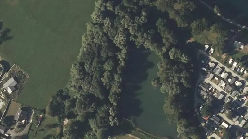 Vue aérienne : Plan d'eau du Lac Bleu