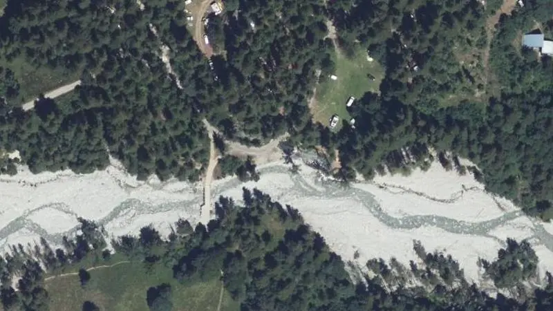 Vue aérienne : Baignade du torrent de Celse Nière