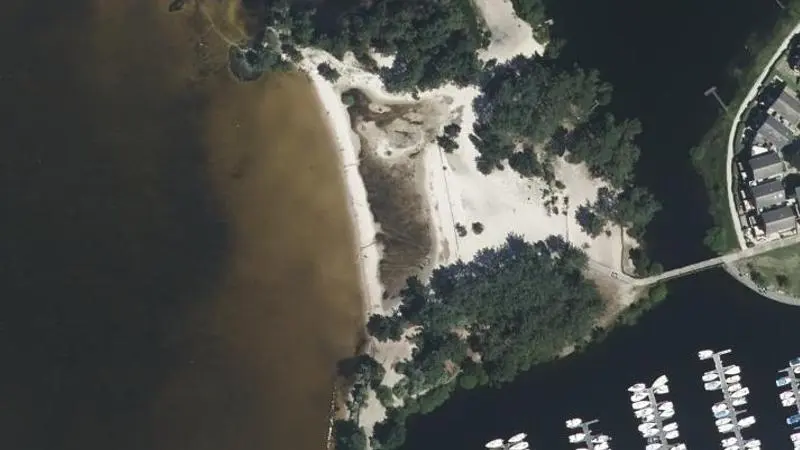 Vue aérienne : Plage du lac d'Hourtin