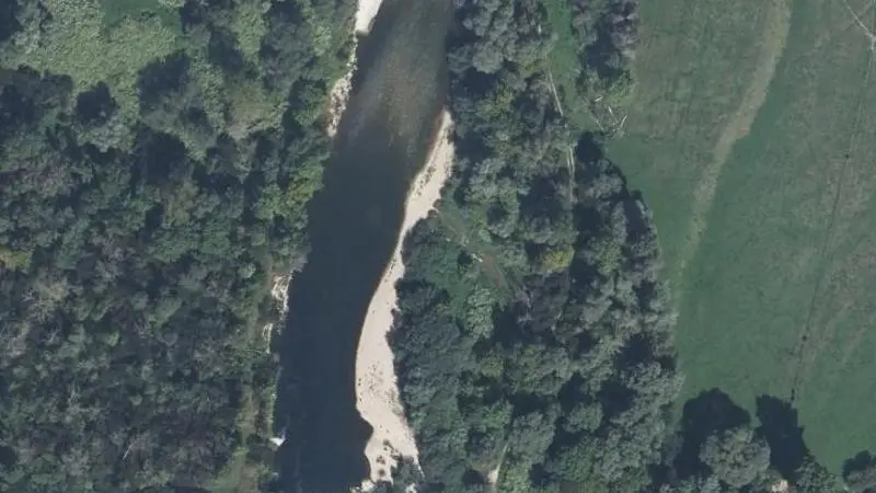 Vue aérienne : Plage de la Loue
