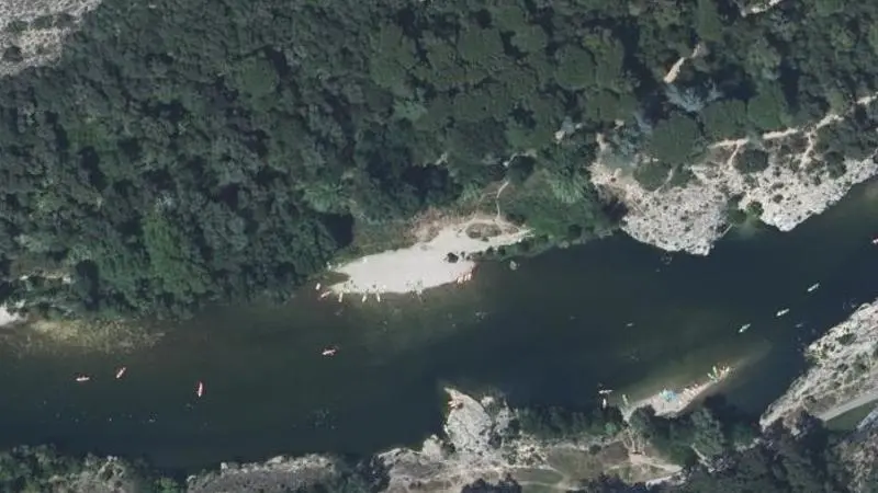 Vue aérienne : Baignade du Gardon