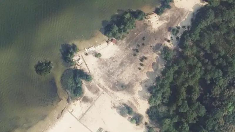 Vue aérienne : Plage du lac de Biscarrosse et de Parentis