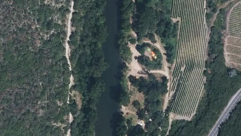 Vue aérienne : Orb-Baignade de Ceps