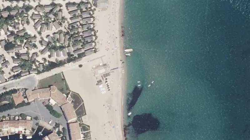 Vue aérienne : Plage de Port Grimaud