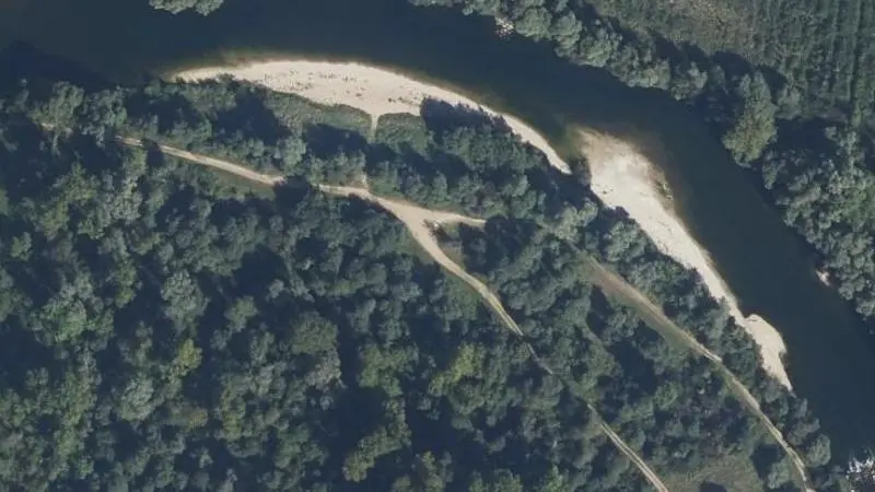 Vue aérienne : Plage de la Loue