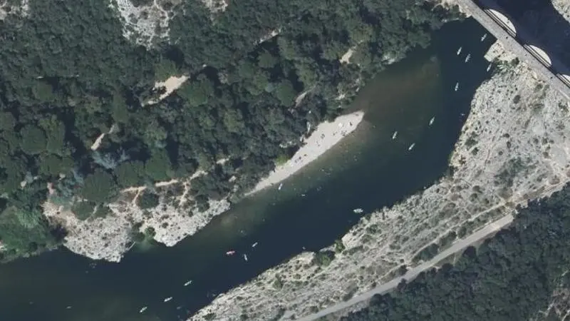 Vue aérienne : Baignade du Gardon
