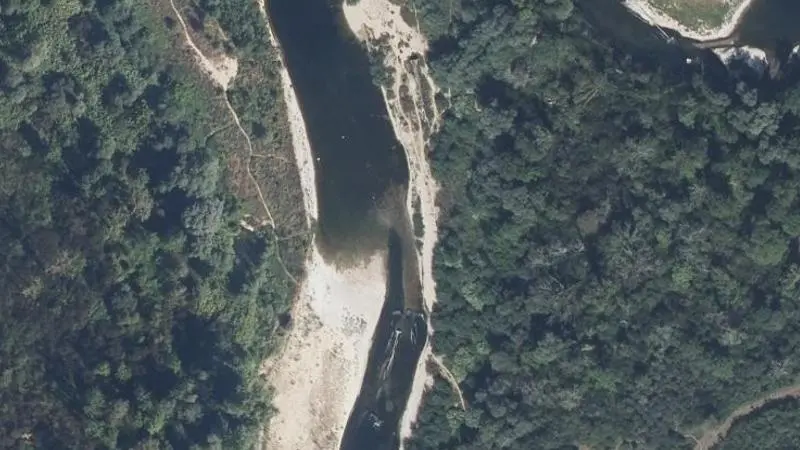 Vue aérienne : Plage de la Loue