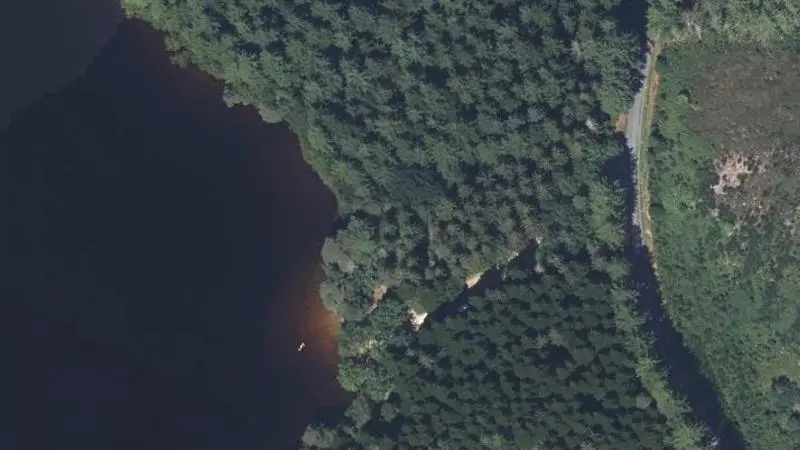 Vue aérienne : Baignade de l'étang du Prévot