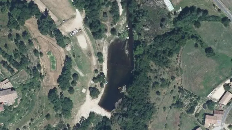 Vue aérienne : Baignade du Doux