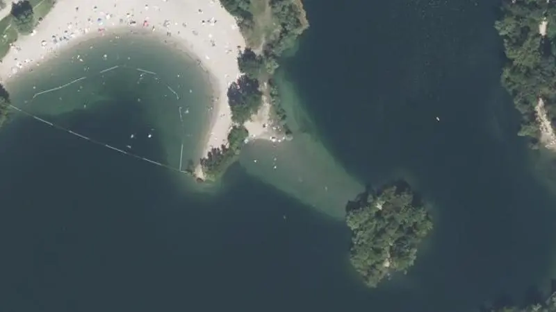 Vue aérienne : Baignade la Ballastiere Bischheim