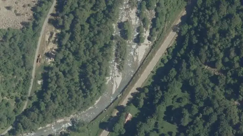 Vue aérienne : Plage du gave de Pau
