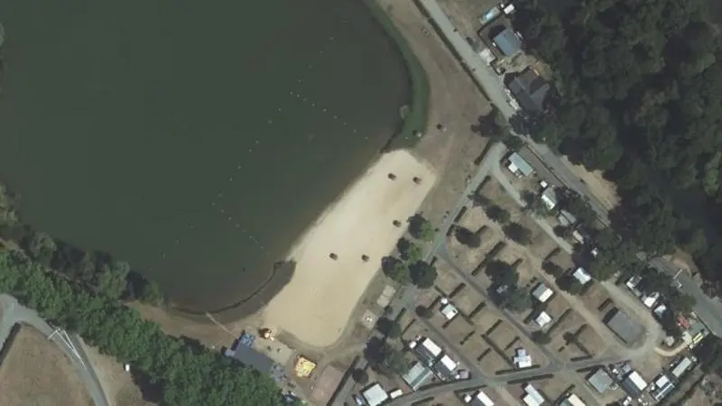 Vue aérienne : Plage Camping de Marcon
