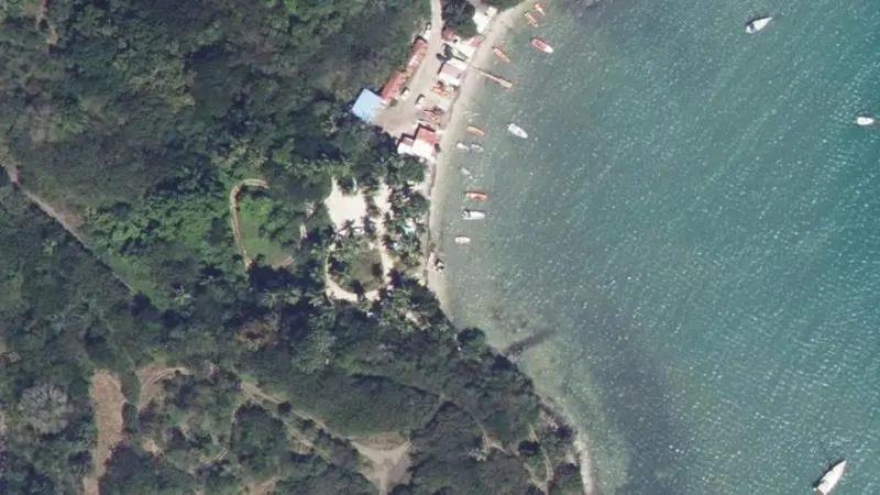 Vue aérienne : La Chery:plage Ti Coco Novotel