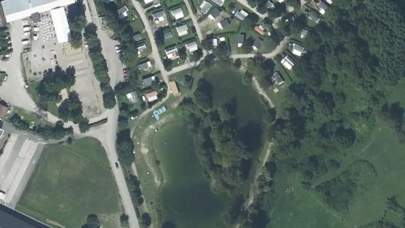 Vue aérienne : Baignade Camping du Ried Boofzheim
