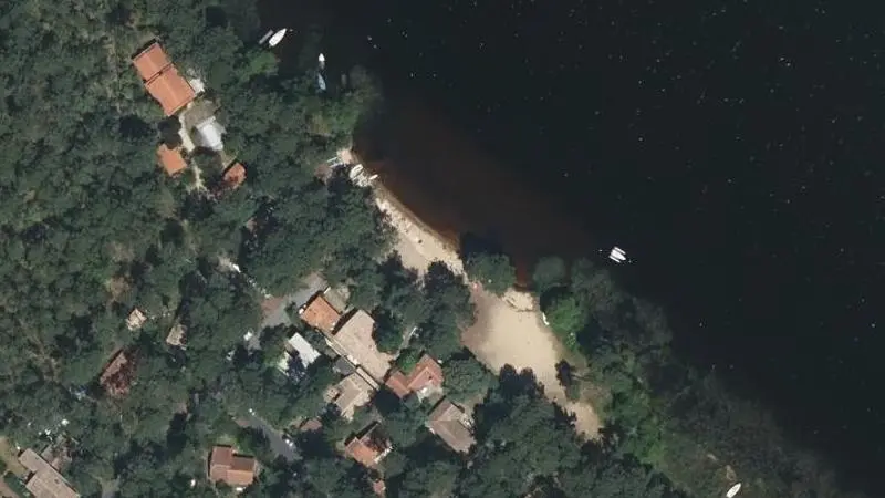 Vue aérienne : Plage du lac de Lacanau
