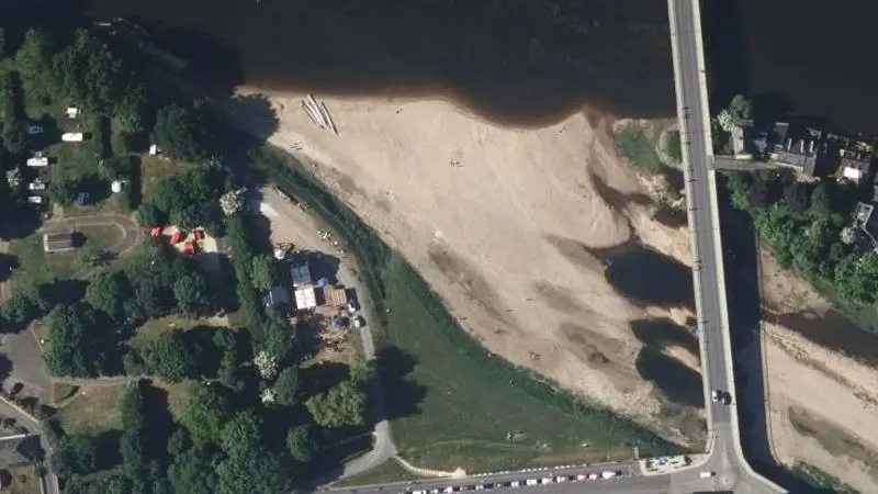 Vue aérienne : Baignade de la Vienne