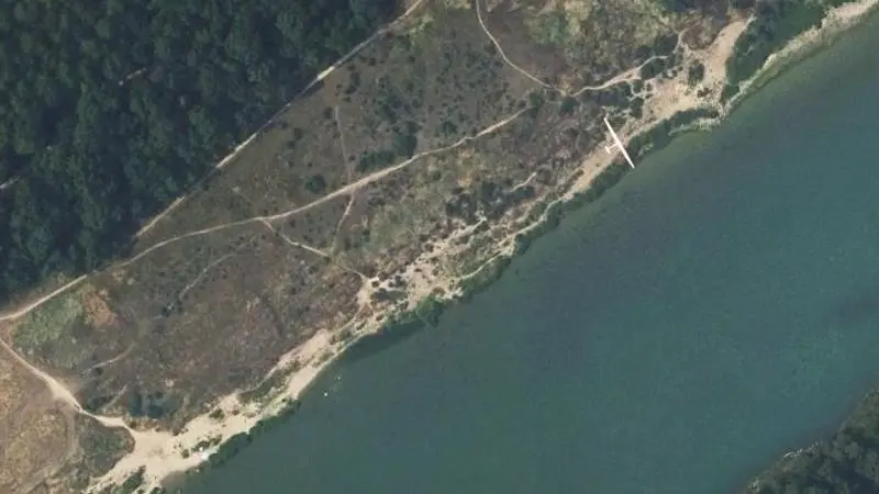 Vue aérienne : Plage du Rhône