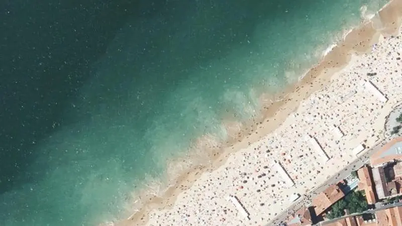 Vue aérienne : Grande Plage Sud (rue Garat)