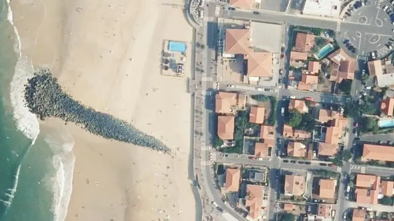 Vue aérienne : Plage Centrale