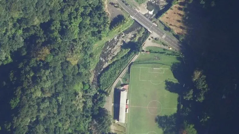 Vue aérienne : Amont du Stade