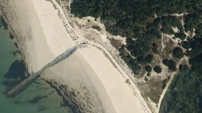 Vue aérienne : Plage des Eloux
