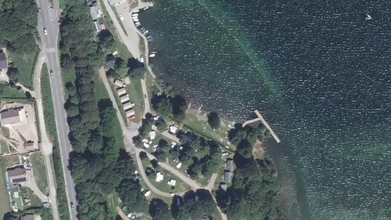 Vue aérienne : Plage de Grand Lac de Laffrey