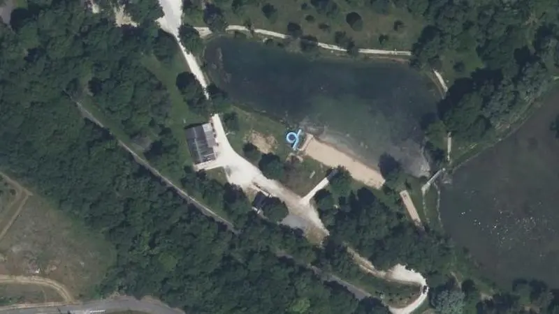 Vue aérienne : Val de Comporte St Macoux - Plan d'eau du Marais