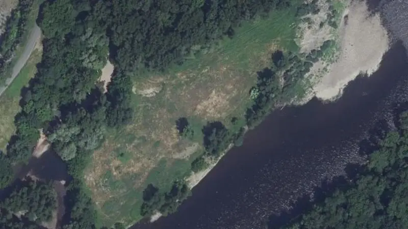 Vue aérienne : Plage de la Dordogne