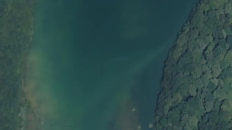 Vue aérienne : Plage du lac du Gabas