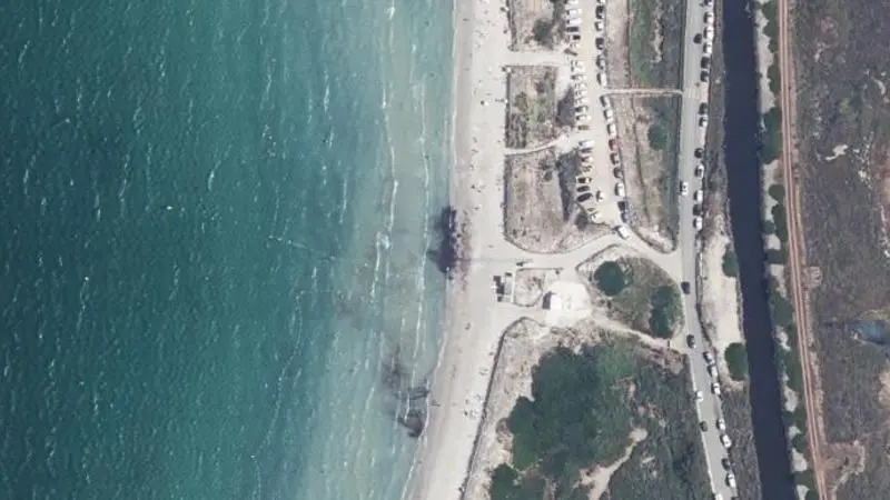 Vue aérienne : Plage l'Almanarre Sud - les Estagniers