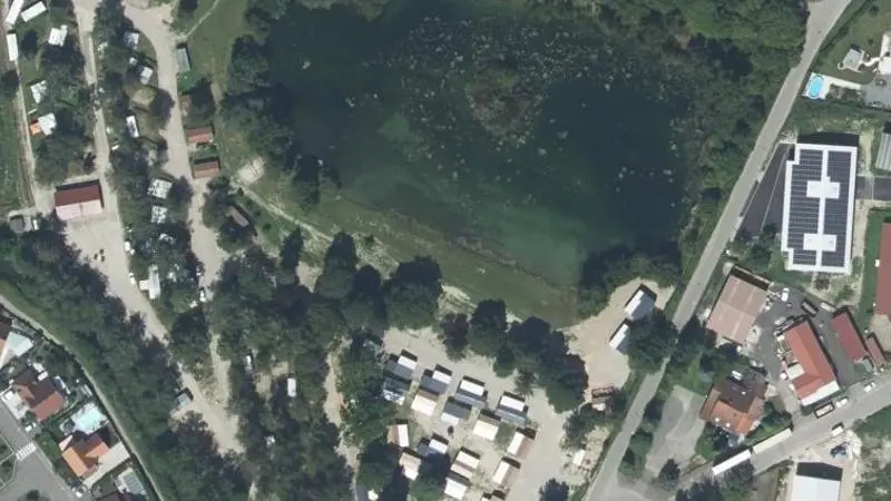 Vue aérienne : Baignade l'Etang de Gerstheim