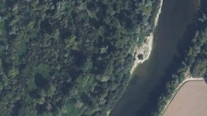 Vue aérienne : Plage du Doubs