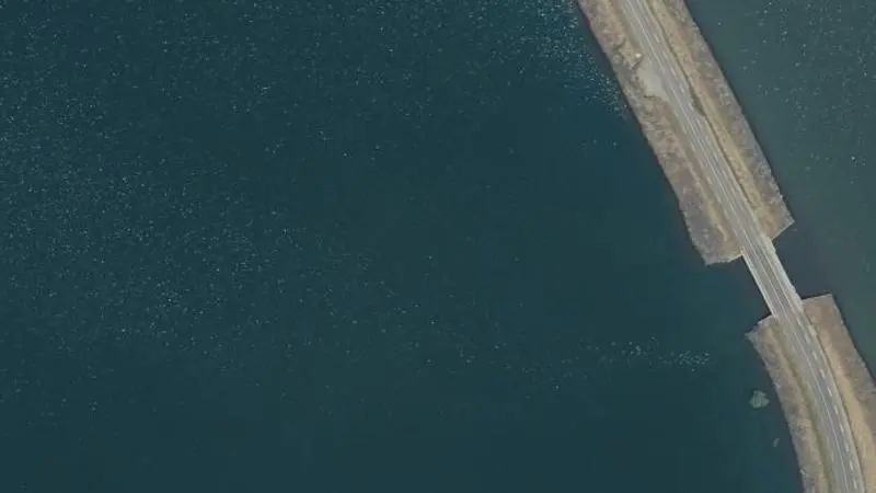 Vue aérienne : Plage du lac du Gabas