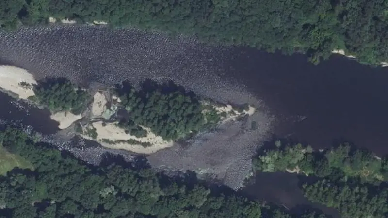 Vue aérienne : Plage de la Dordogne