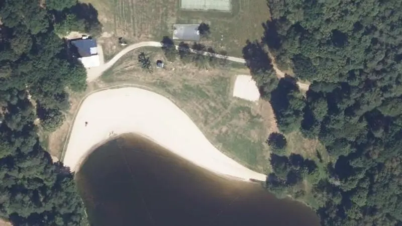 Vue aérienne : Plan d'eau du Coiroux