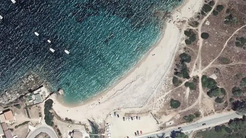 Vue aérienne : Plage de Verghia