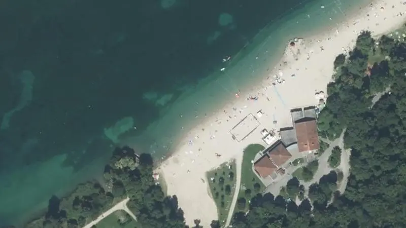 Vue aérienne : Le Baggersee Illkirch