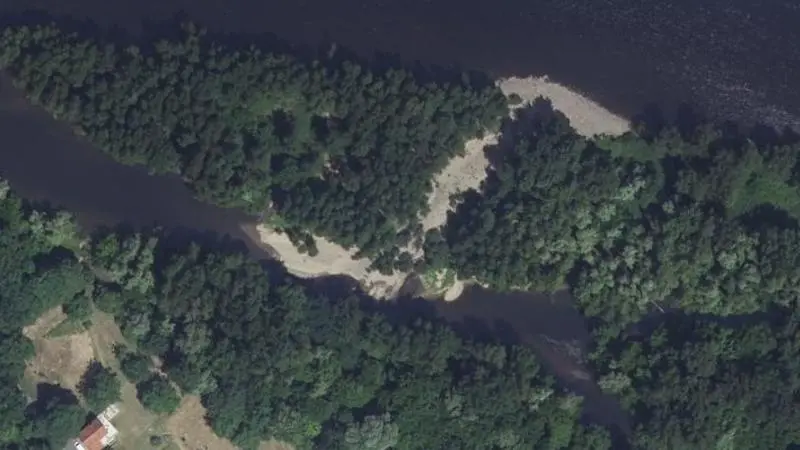 Vue aérienne : Plage de la Dordogne