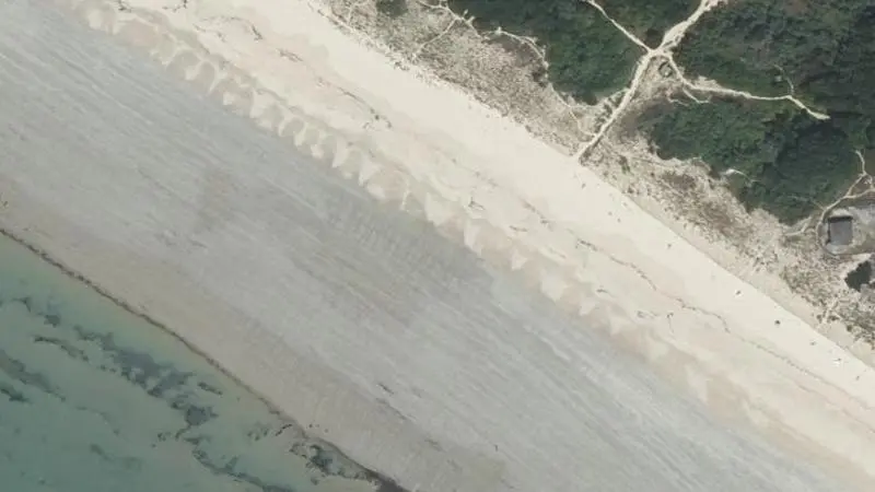 Vue aérienne : Plage de Peu-Bernard