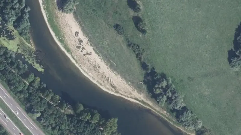Vue aérienne : Plage du Doubs