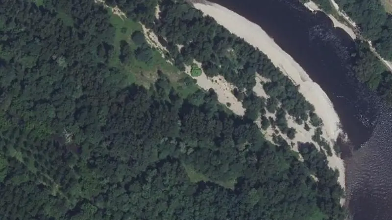 Vue aérienne : Plage de la Dordogne