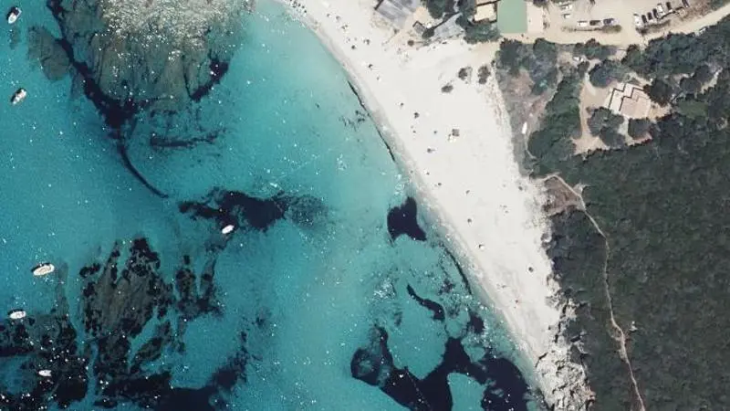 Vue aérienne : Cala d'Orzo
