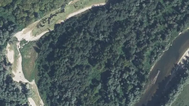 Vue aérienne : Plage du Doubs