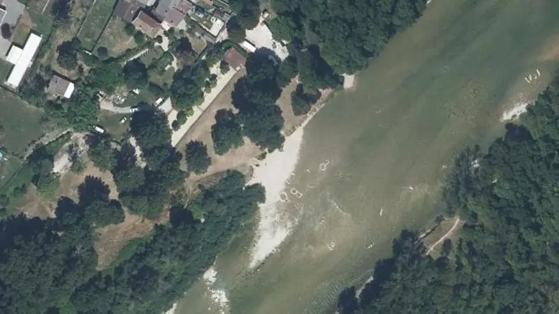 Vue aérienne : Plage de l'Ain