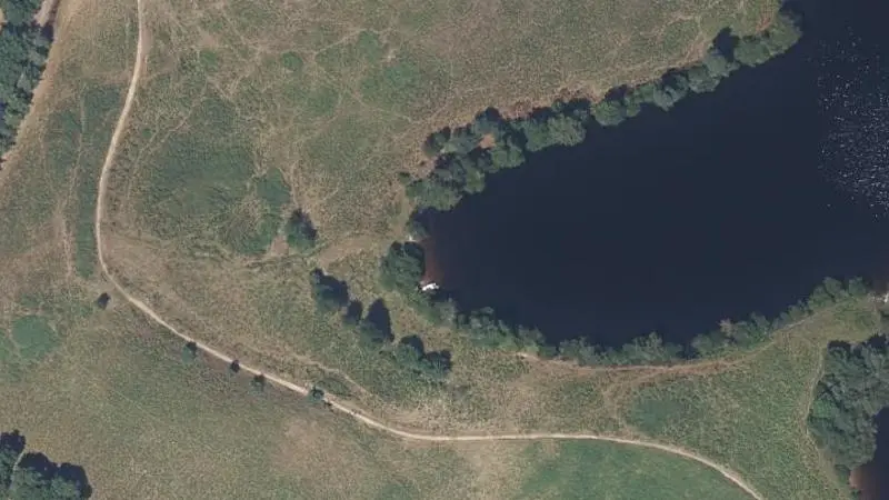 Vue aérienne : Plage du lac de Vassivière